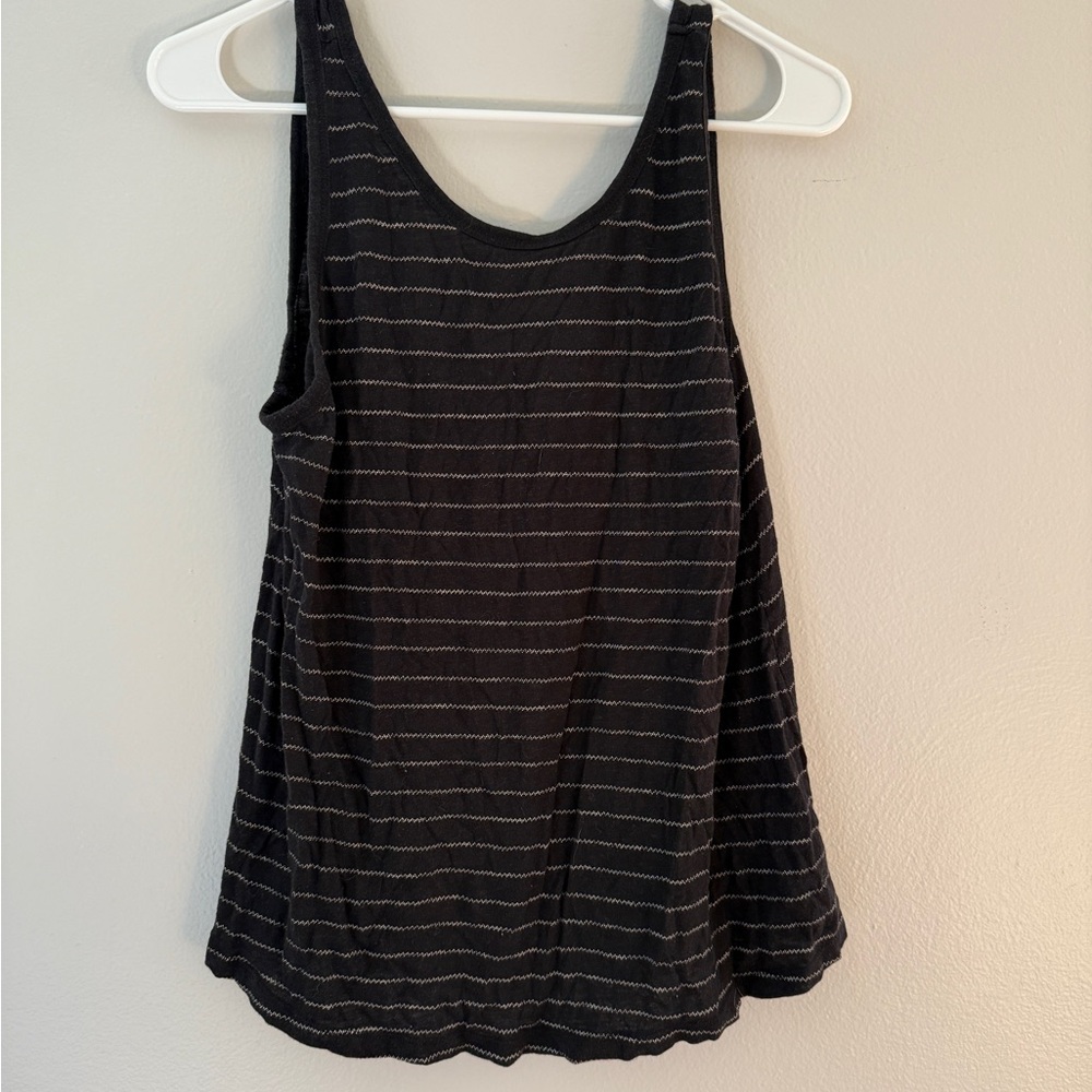 Old Navy Black Tank Top with White Stripes